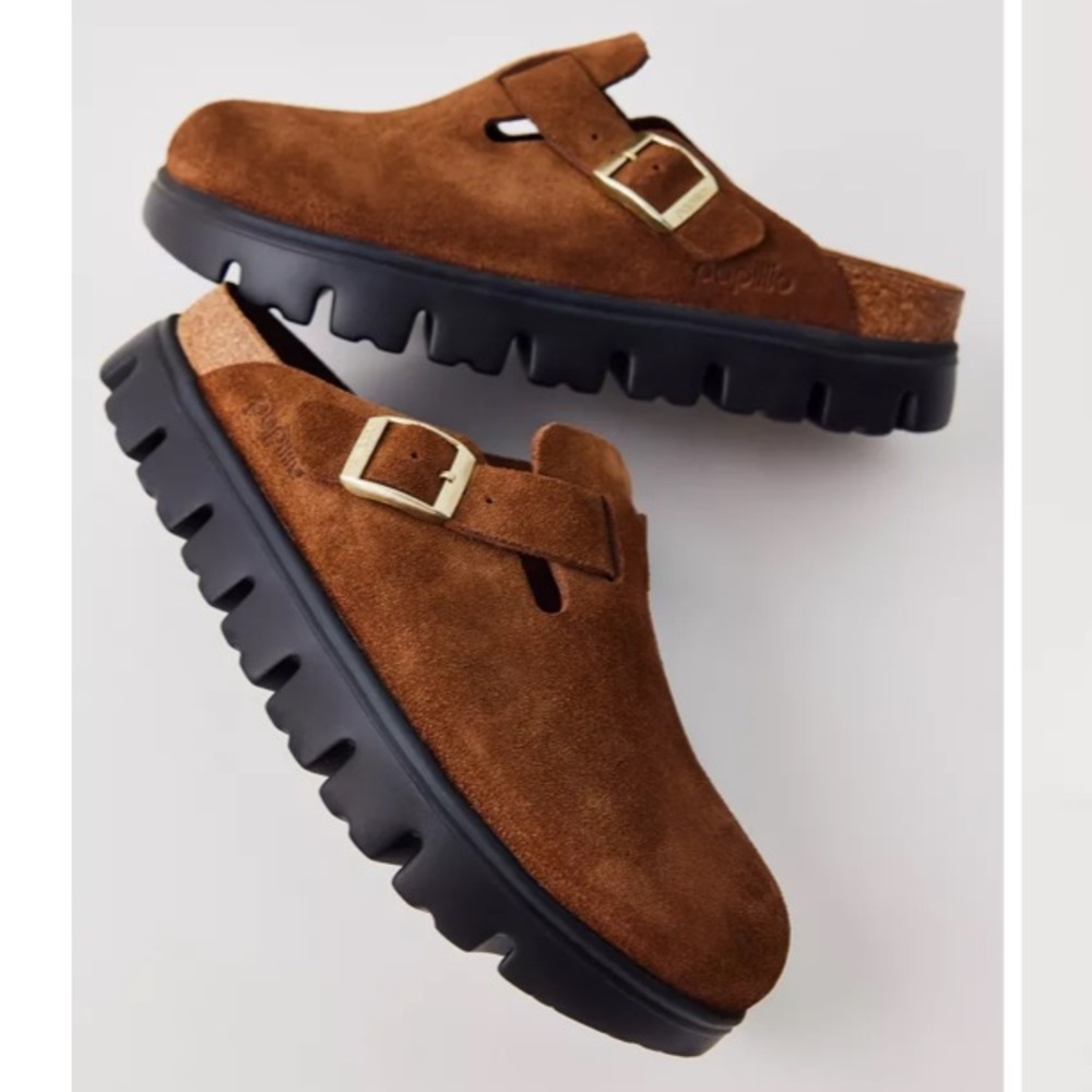 Birkenstock Brown Suede Clogs